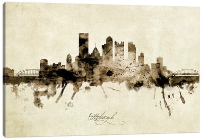 Pittsburgh Pennsylvania Skyline Canvas Art Print - Pennsylvania Art