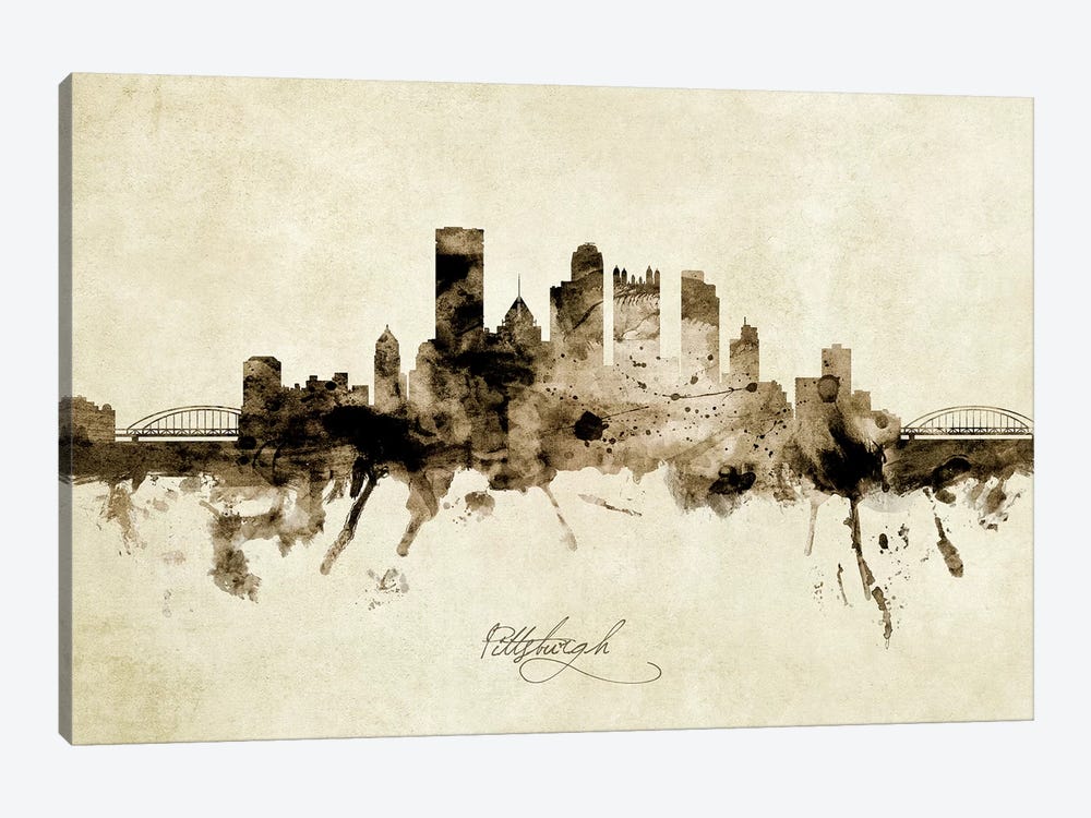 Pittsburgh Pennsylvania Skyline by Michael Tompsett 1-piece Canvas Print