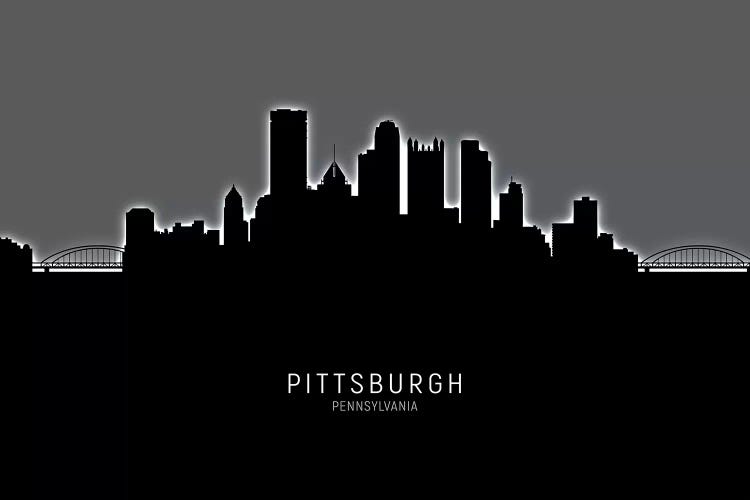 Black On Gray Pittsburgh Pennsylvania Skyline
