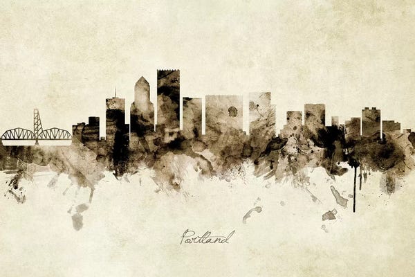 Ink Splash Portland Oregon Skyline
