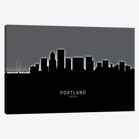 Portland Oregon Skyline Canvas Print #MTO1965} by Michael Tompsett Canvas Art