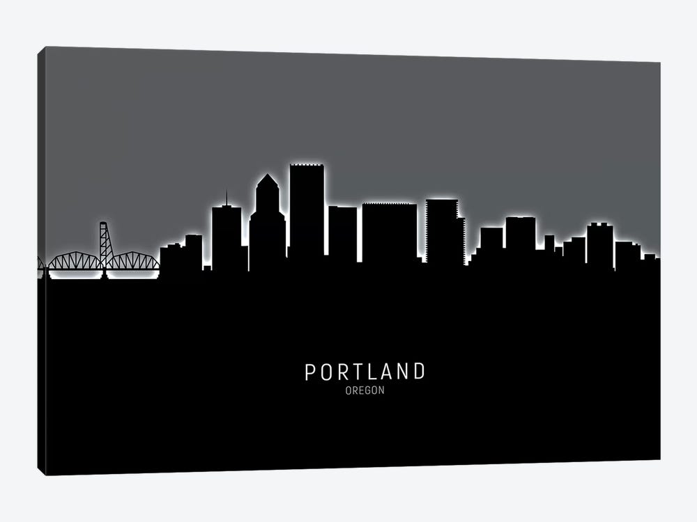 Portland Oregon Skyline by Michael Tompsett 1-piece Canvas Art