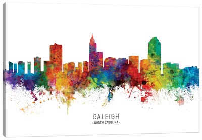 Raleigh North Carolina Skyline Canvas Art Print - Michael Tompsett