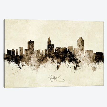 Raleigh North Carolina Skyline Canvas Print #MTO1968} by Michael Tompsett Art Print