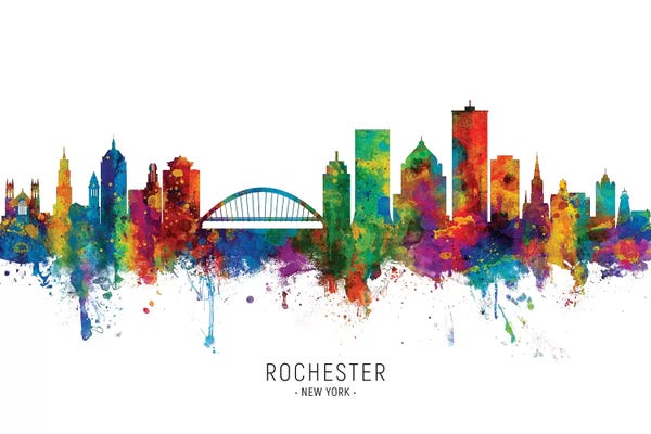 Rochester: Color Splash Rochester New York Skyline by Michael Tompsett
