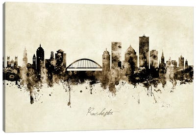 Rochester New York Skyline Canvas Art Print - Scenic & Nature Typography