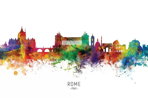 Lazio: Color Splash Rome Italy Skyline by Michael Tompsett