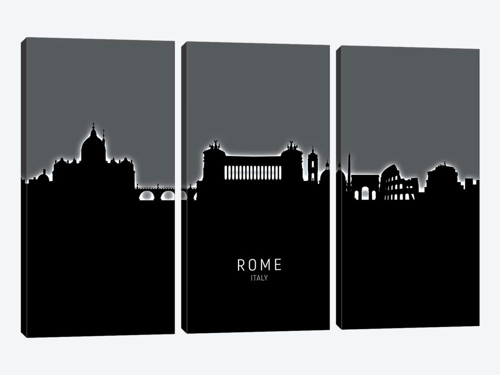 Rome Italy Skyline by Michael Tompsett 3-piece Canvas Artwork