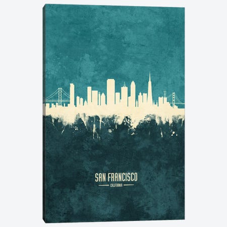 San Francisco California Skyline Canvas Print #MTO1983} by Michael Tompsett Canvas Art Print