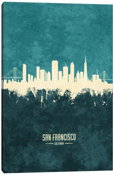 San Francisco California Skyline Canvas Art Print - Industrial Office