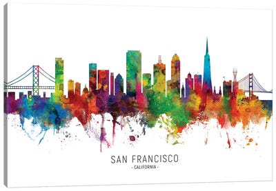 San Francisco California Skyline Canvas Art Print - San Francisco Skylines