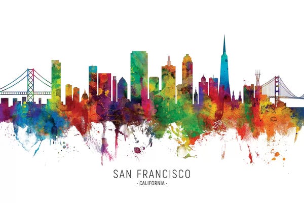 San Francisco: Color Splash San Francisco California Skyline by Michael Tompsett