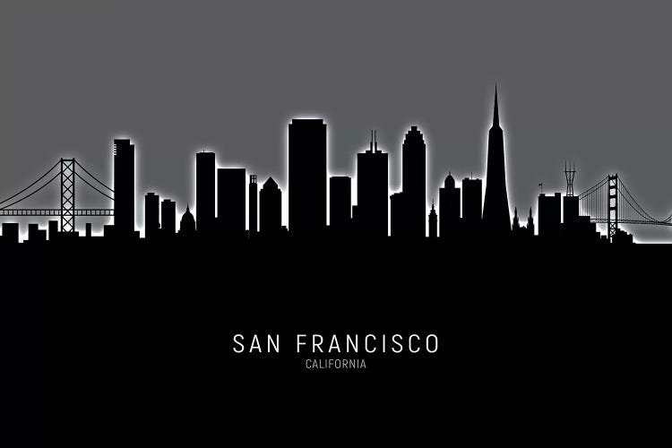 Black On Gray San Francisco California Skyline