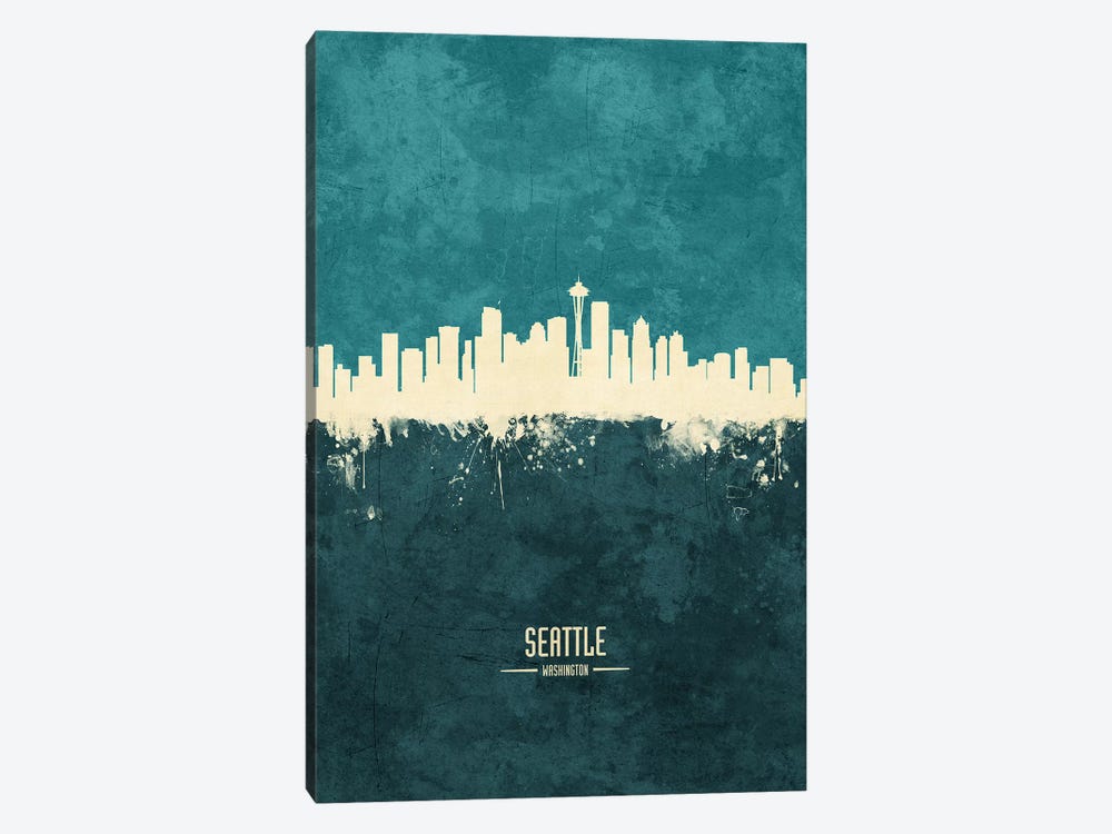 Seattle Washington Skyline by Michael Tompsett 1-piece Canvas Wall Art