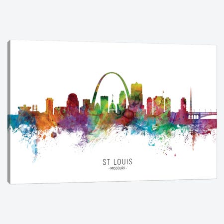 St Louis Missouri Skyline Canvas Print #MTO1991} by Michael Tompsett Canvas Art