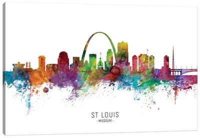St Louis Missouri Skyline Canvas Art Print - Scenic & Nature Typography