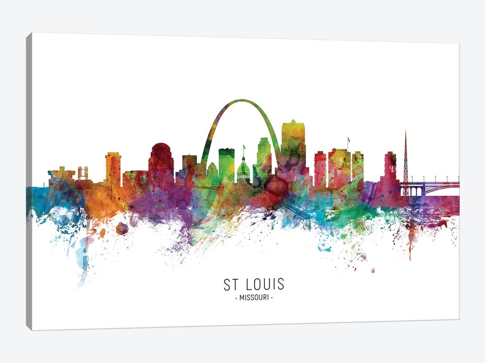 St Louis Missouri Skyline by Michael Tompsett 1-piece Canvas Art Print
