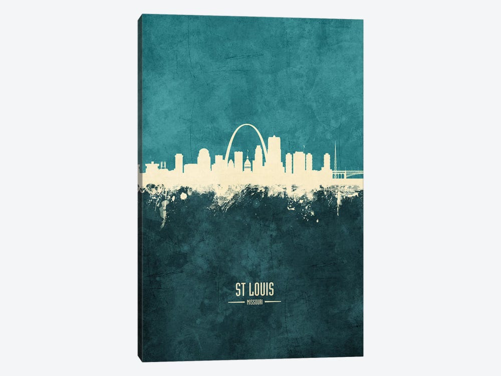 St Louis Missouri Skyline by Michael Tompsett 1-piece Canvas Artwork