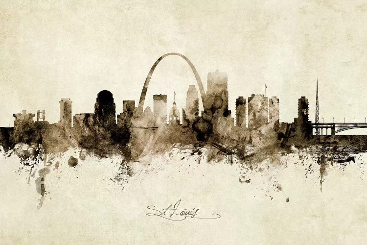 St Louis Missouri Skyline by Michael Tompsett wall art