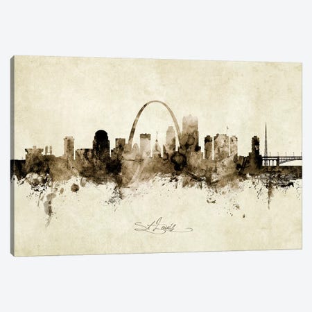 St Louis Missouri Skyline Canvas Print #MTO1993} by Michael Tompsett Canvas Art