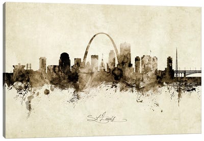 St Louis Missouri Skyline Canvas Art Print - Rustic Décor