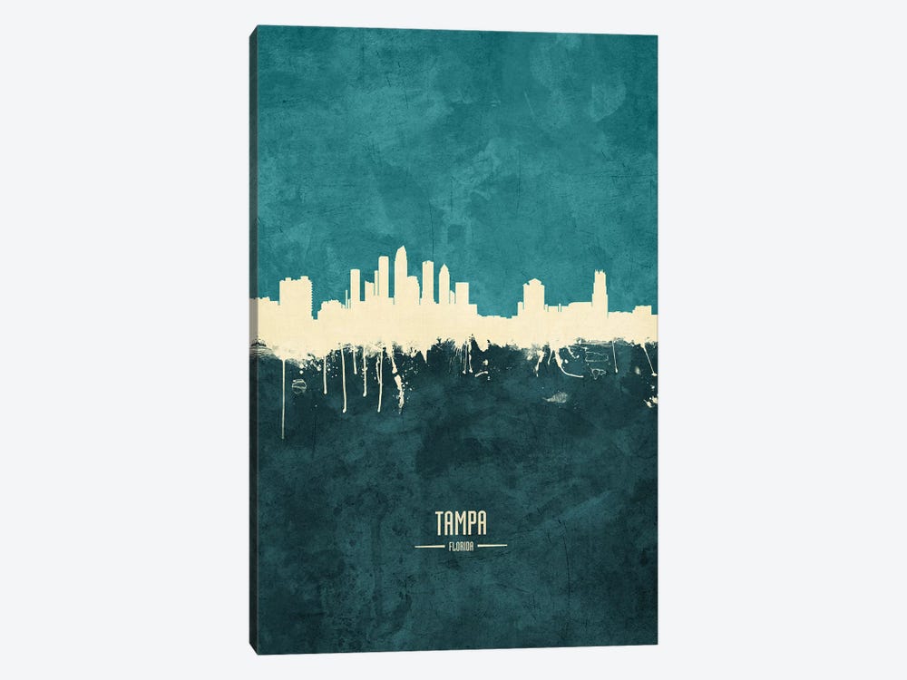 Tampa Florida Skyline by Michael Tompsett 1-piece Canvas Wall Art