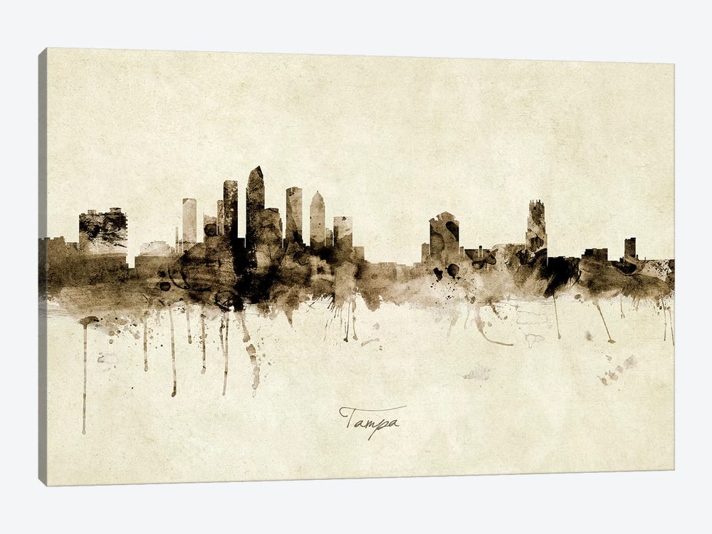 Tampa Florida Skyline by Michael Tompsett 1-piece Art Print