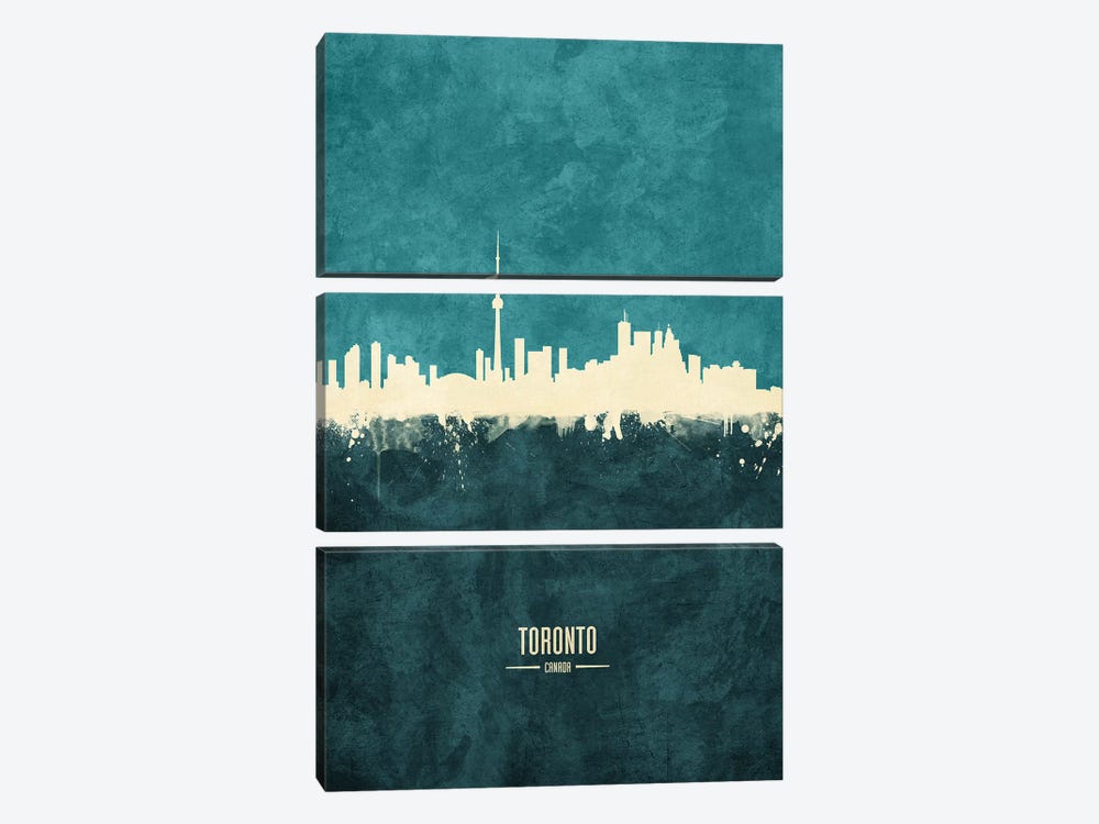 Toronto Canada Skyline by Michael Tompsett 3-piece Canvas Art