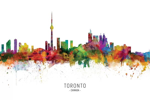 Michael Tompsett: Color Splash Toronto Canada Skyline by Michael Tompsett