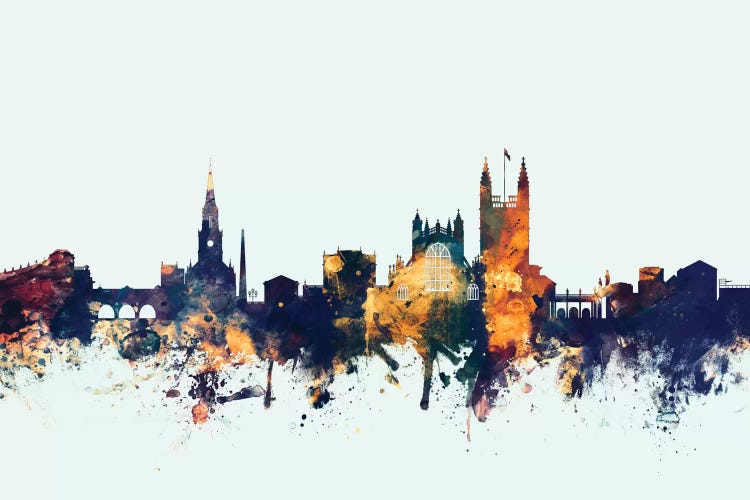 Blue Background Skyline Of Bath, England, United Kingdom by Michael Tompsett wall art