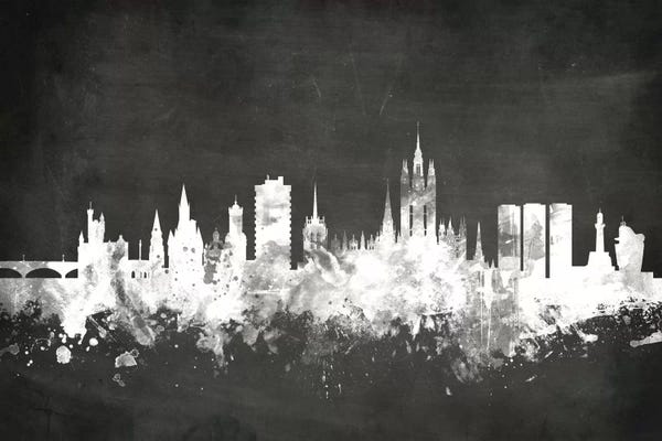 Scotland: Blackboard Skyline Of  Aberdeen, Scotland, United Kingdom by Michael Tompsett