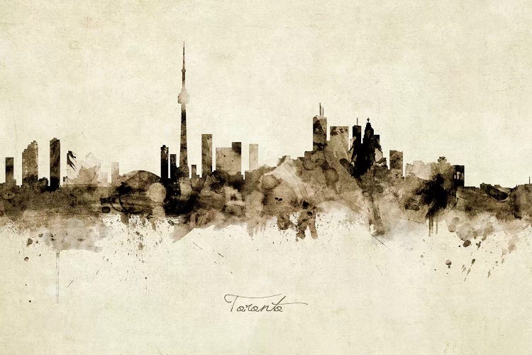 Ink Splash Toronto Canada Skyline by Michael Tompsett wall art