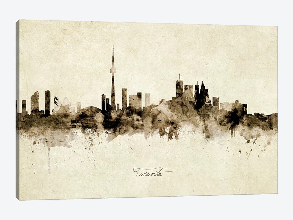 Toronto Canada Skyline by Michael Tompsett 1-piece Canvas Art Print