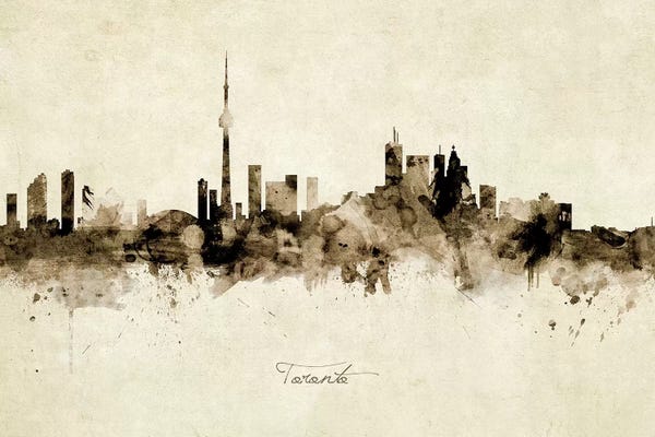 Ontario: Ink Splash Toronto Canada Skyline by Michael Tompsett