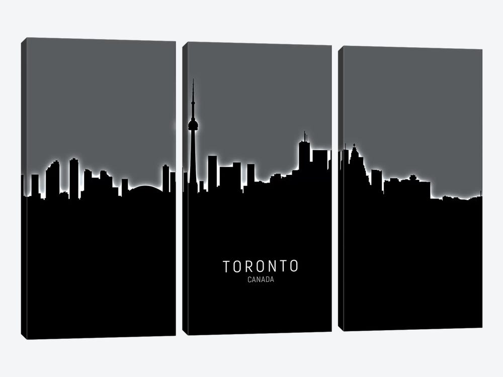 Toronto Canada Skyline by Michael Tompsett 3-piece Canvas Art