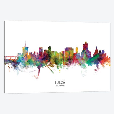 Tulsa Oklahoma Skyline Canvas Print #MTO2002} by Michael Tompsett Canvas Artwork