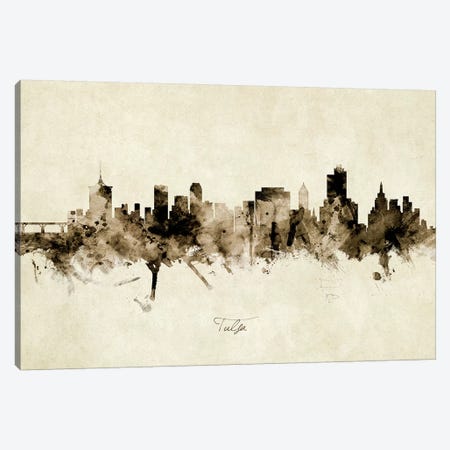 Tulsa Oklahoma Skyline Canvas Print #MTO2004} by Michael Tompsett Canvas Art Print