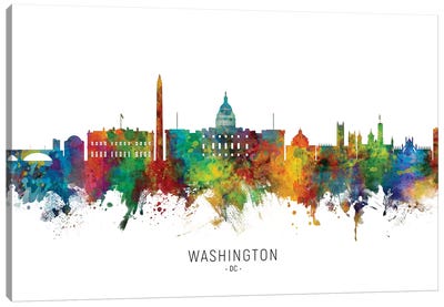 Washington DC Skyline Canvas Art Print - Michael Tompsett