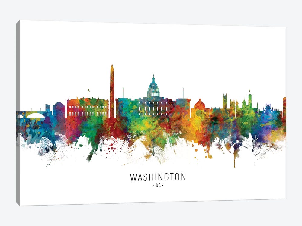 Washington DC Skyline by Michael Tompsett 1-piece Canvas Artwork