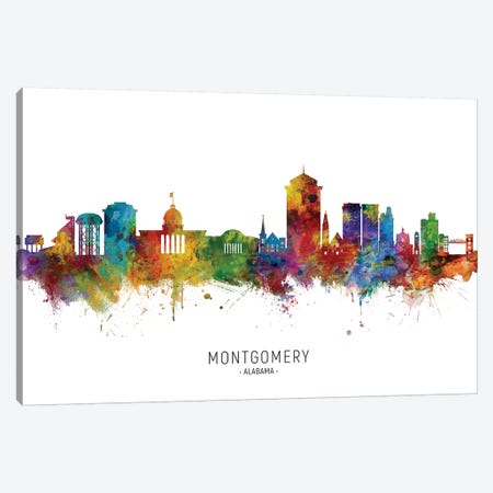 Montgomery, Alabama Skyline Canvas Print #MTO2010} by Michael Tompsett Canvas Print