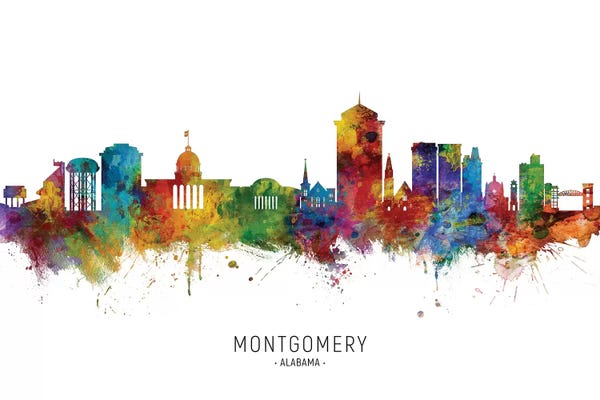 Alabama: Montgomery, Alabama Skyline by Michael Tompsett