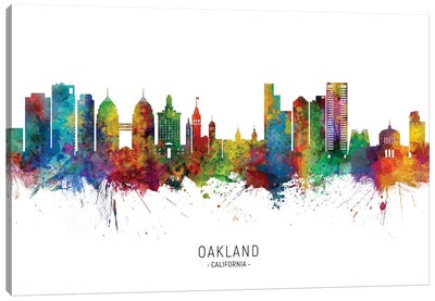 Oakland, California Skyline Canvas Art Print - Michael Tompsett