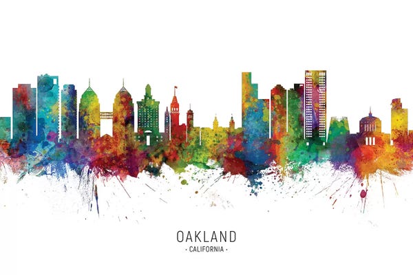 Michael Tompsett: Oakland, California Skyline by Michael Tompsett