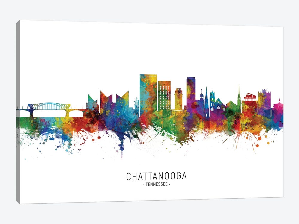 Chattanooga, Tennessee Skyline by Michael Tompsett 1-piece Canvas Wall Art
