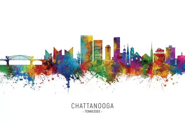 Michael Tompsett: Chattanooga, Tennessee Skyline by Michael Tompsett