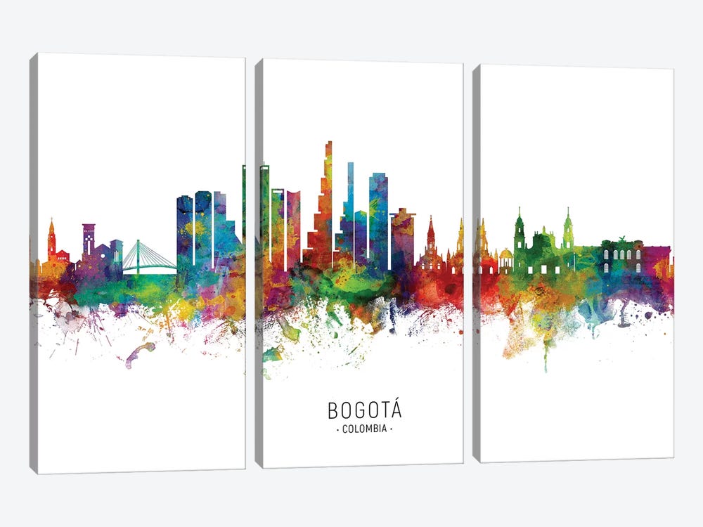 Bogota, Colombia Skyline by Michael Tompsett 3-piece Canvas Print