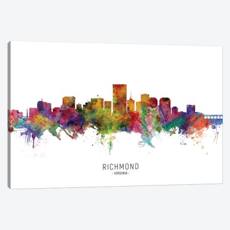 Richmond Virginia Skyline Canvas Print #MTO2014} by Michael Tompsett Canvas Wall Art