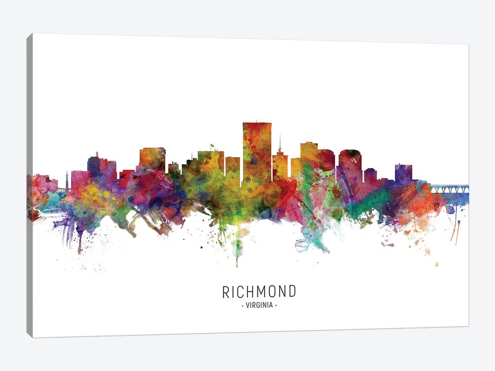 Richmond Virginia Skyline by Michael Tompsett 1-piece Canvas Wall Art