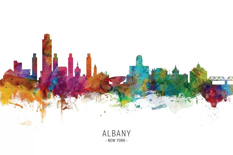 Albany New York Skyline by Michael Tompsett wall art