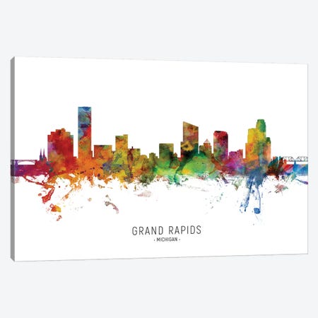 Grand Rapids Michigan Skyline Canvas Print #MTO2018} by Michael Tompsett Canvas Art Print